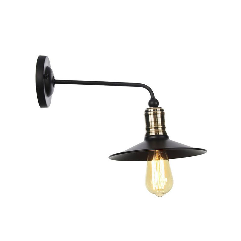 Rustikale Glocken-/Kugel-Käfig/ausgestellte Wandleuchte 1-Licht-Eisenwandlampenlampe in Schwarz zum Ding-Raum