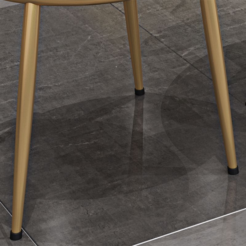 Silla de comedor de terciopelo Glam, sillas de comedor de metal sin brazos para uso doméstico