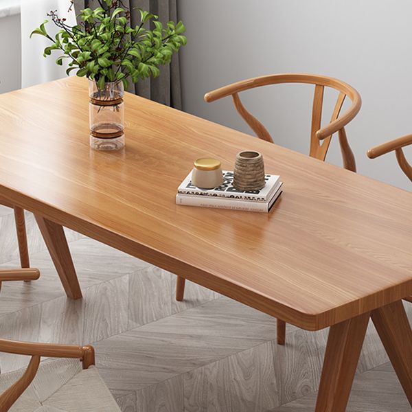 Rectangle Dining Table Pine Solid Wood Dining Table with 4 Legs for Dining Room