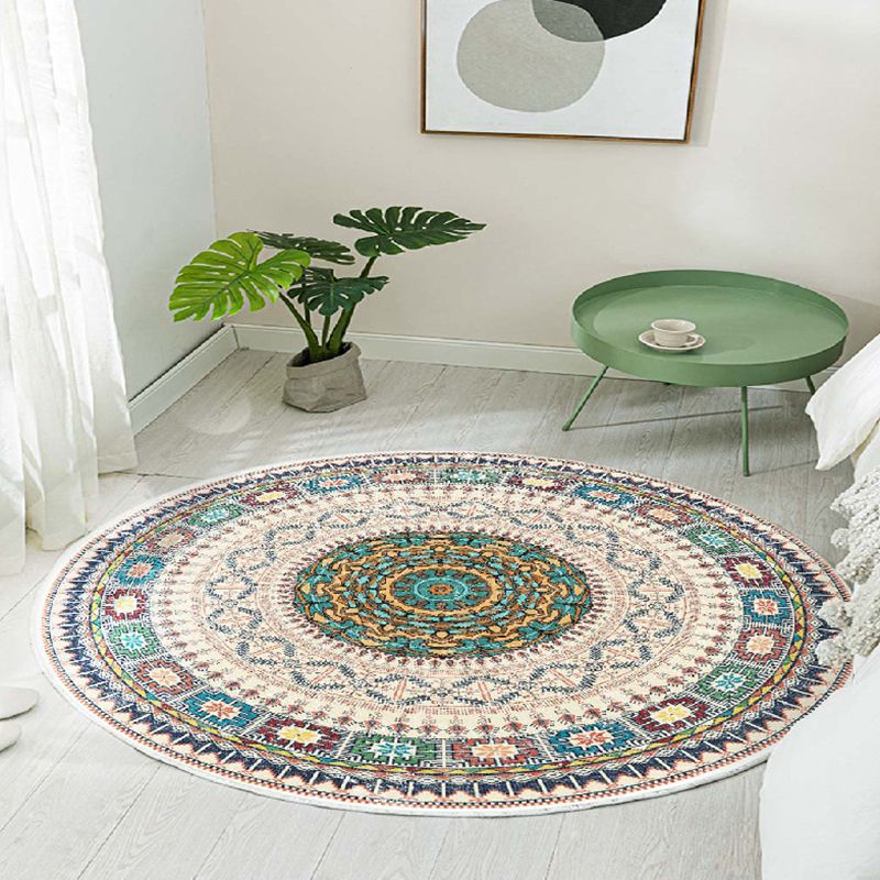 Ausgefallener Marokko -Gebiet Teppich Beige Stammesmuster Teppich Färbung resistenter Innenteppich für Wohnkultur