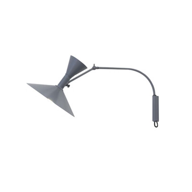 Modern Swing Arm Wall Sconce Cone Shape Wall Light with Metal Shade for Bedroom