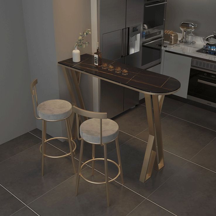 Contemporary 1/2/3/5 Pieces Bar Table Set Rectangle Bar Table with High Metal Stools