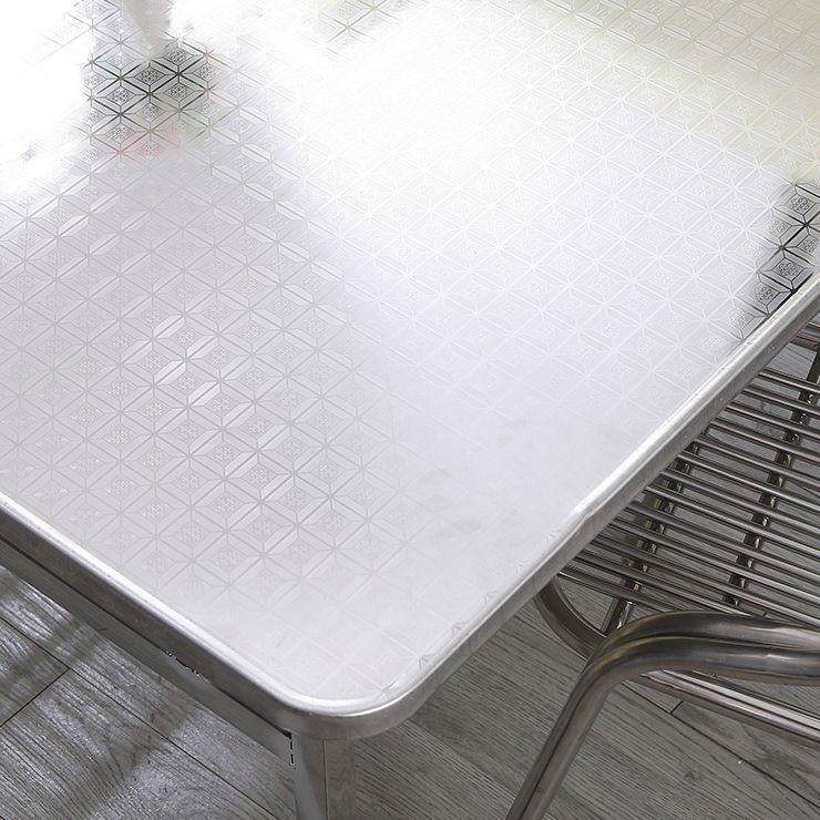 Industrial Square Stainless Steel Dining Table Standard Silver Dining Table for Kitchen