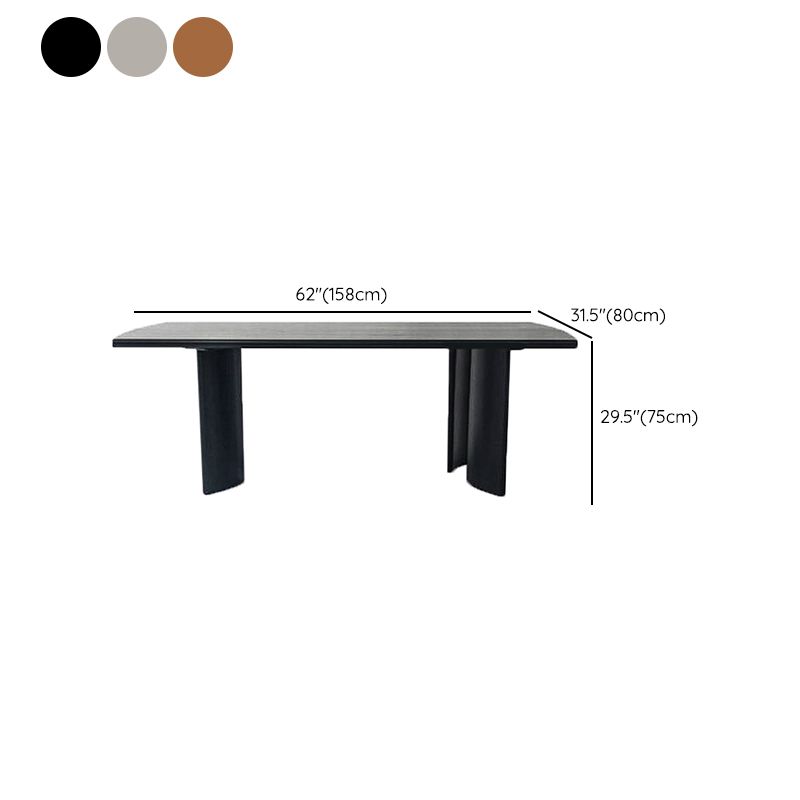 Modern Rectangle Solid Wood Dining Table Tripod Base Dining Table