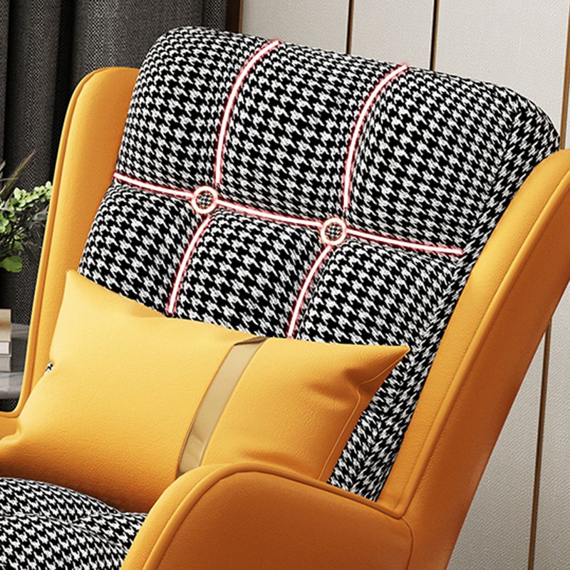 Gorgeous Faux Leather Rocking Chair Wingback Rocker Chair for Living Room (Without Pillow)