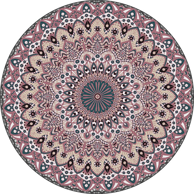 Dunkel gefärbter glamouriger traditioneller Teppich persianisch gedruckter Polyester Teppich waschbarer Anti-Rutsch-Rückenteppich für Wohnzimmer