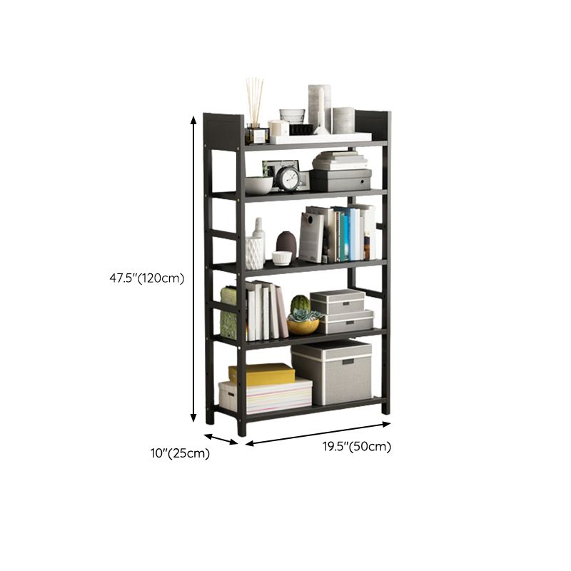 Open Bamboo Home Bookshelf Modern Etagere Shelf Bookcase with Shelves