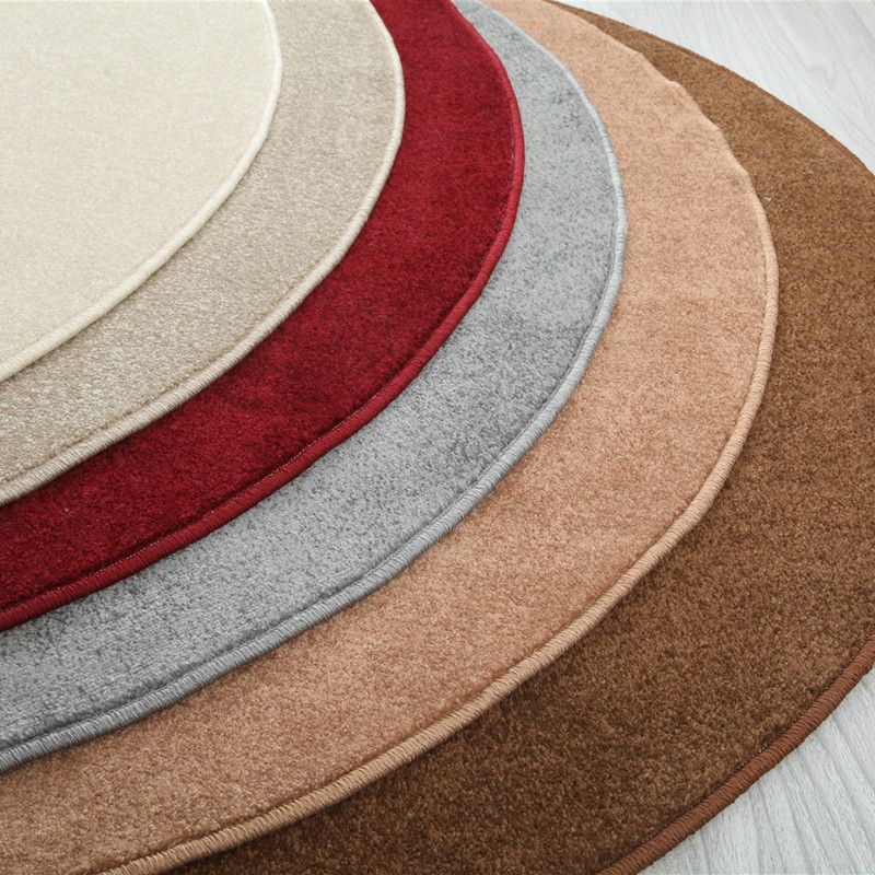 Round Plain Shag Rug Classical Indoor Carpet Non-Slip Backing Carpet for Home Decoration
