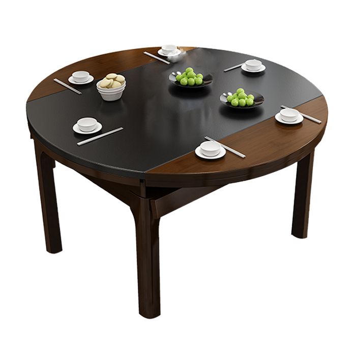 Contemporary Kitchen Dinner Table Solid Wood Extendable 4 Legs Dining Table