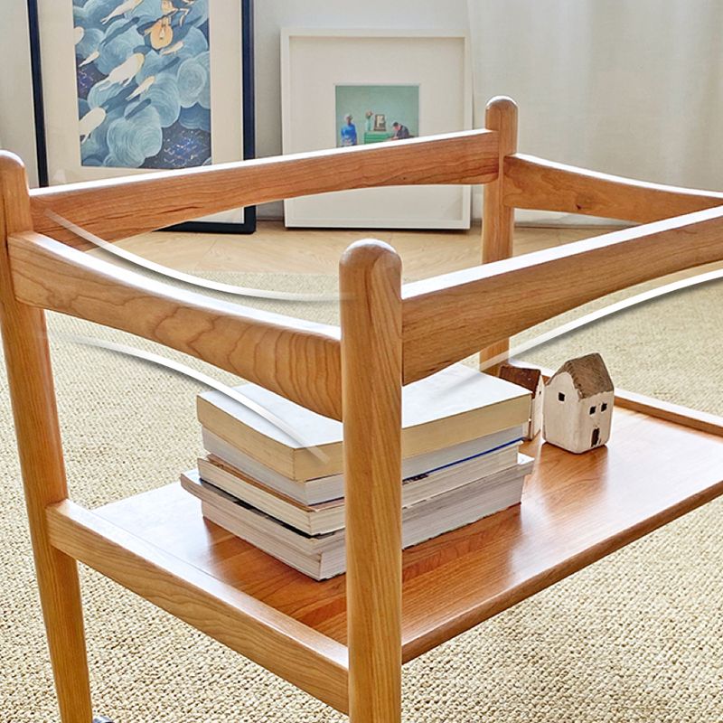 Modern Rectangular End Table Double Tier Corner Table with Storage