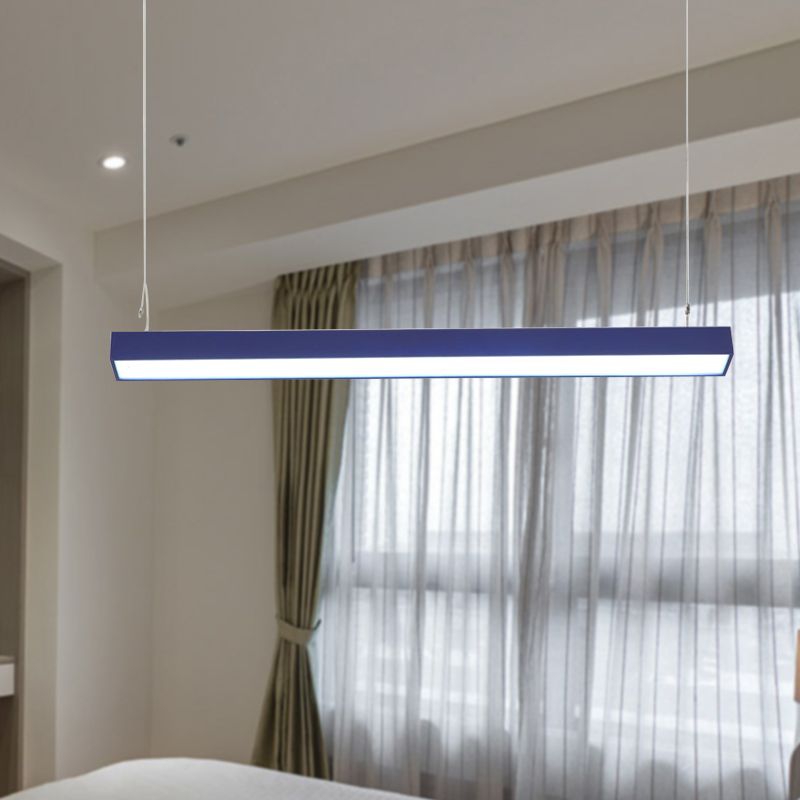 Gelb/grün/blau rechteckige lineare Anhängerbeleuchtung minimaler LED -Metallhängelampe für Büro