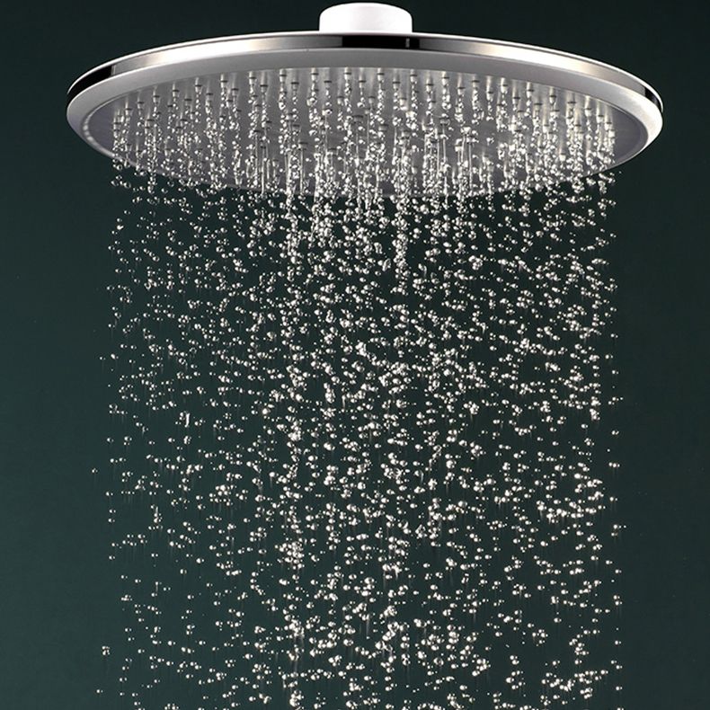 White Metal Shower Head Combo Modern Round Fixed Shower Head for Bathroom