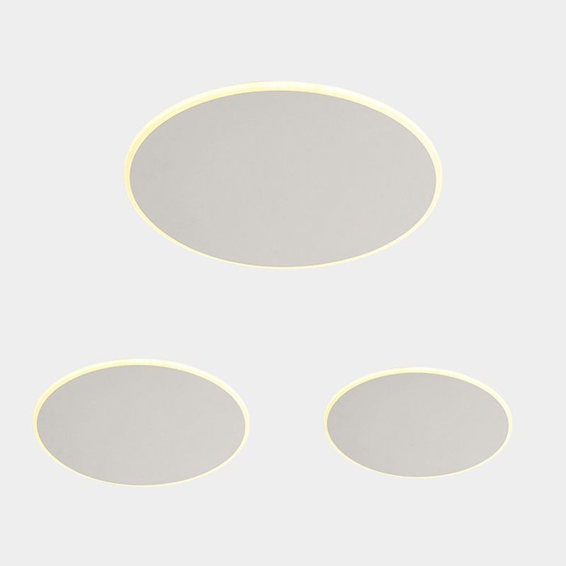 White Single Flush Mount Lighting LED Modern Ceiling Light for Living Room