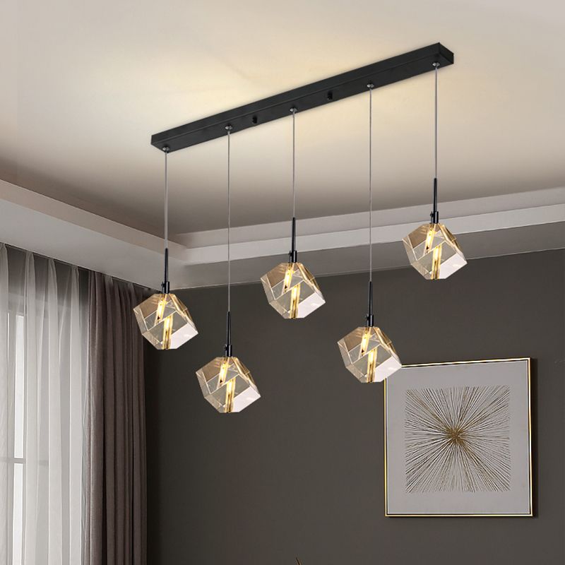Unique Shape Hanging Lighting Modern Style Crystal Pendant Lamp for Bedroom