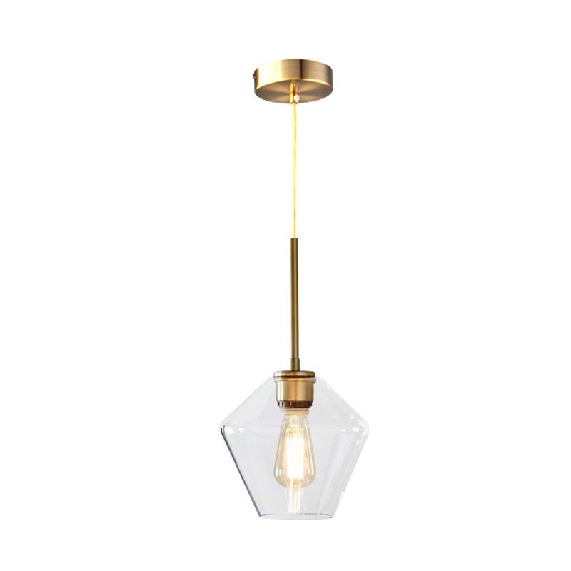 4.5"/9"/12" Wide Glass Shade Hanging Light with Brass Lamp Socket One Light Modern Pendant Light for Office