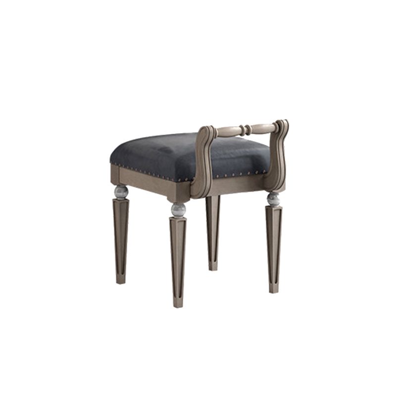 Traditional Mirrored Vanity Set Light Brown Solid Wood Dresser