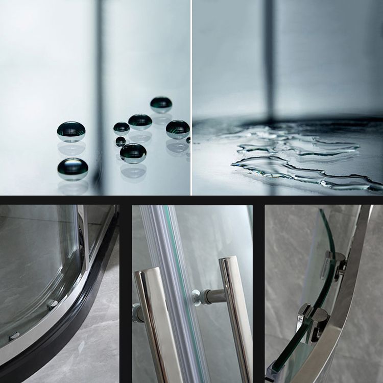 Semi-Frameless Tempered Glass Shower Enclosure Double Handles Shower Enclosure