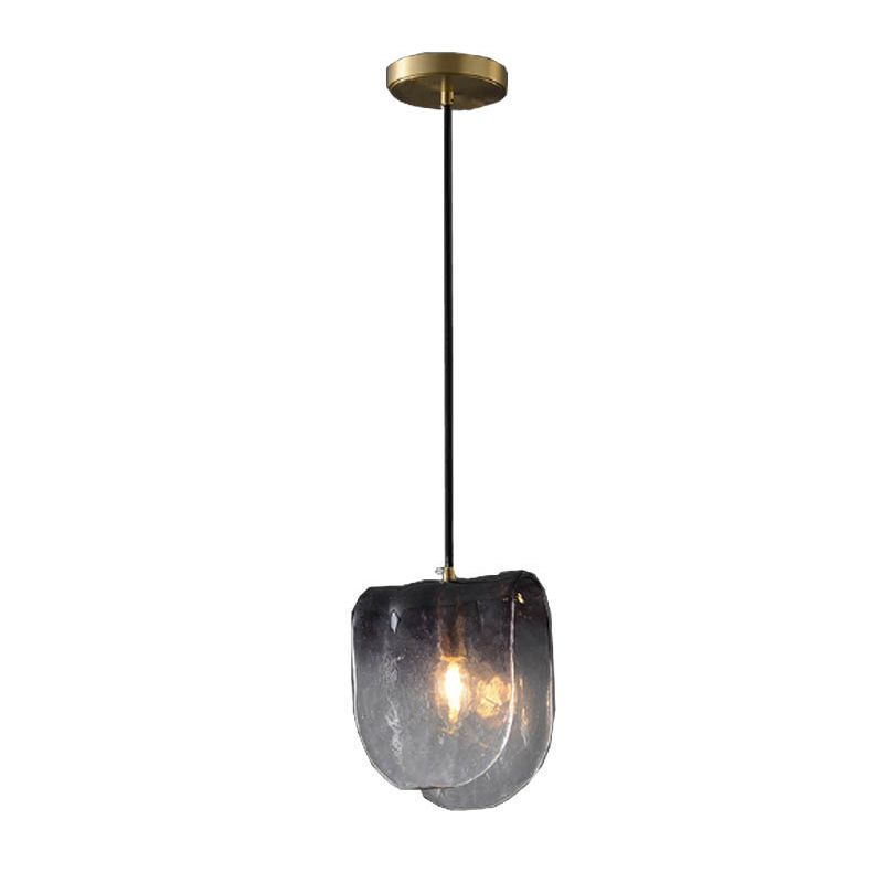 Modern hangend licht grijs glas onderscheidende vorm naar beneden verlichting hanger voor eetkamer