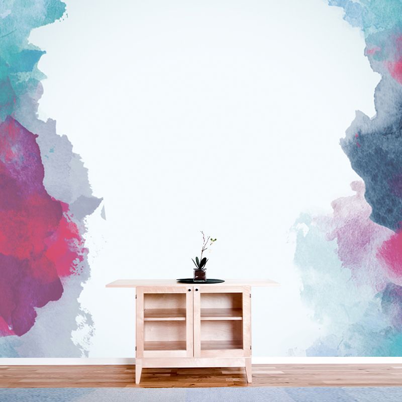 Pintura de bordes enteros, Mural de acuarela, decoración de pared de salón moderna impermeable