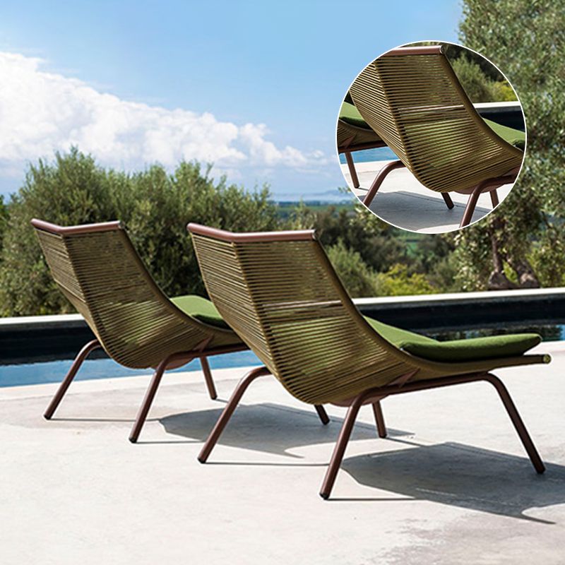 Tropical Dining Side Chair with Fabric Back in Red/Grey Side Chair