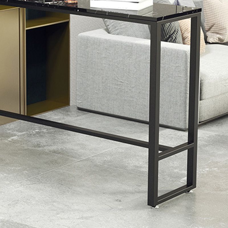 Industrial Style Rectangle Bar Table Faux Marble Bar-Height Bar Dining Table