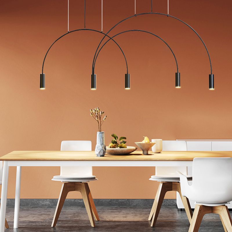 Modern Style Island Light Cylindrical Shade Chandelier Light for Dining Room