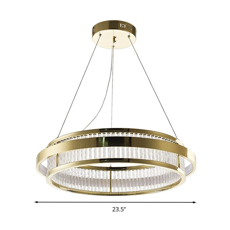 Postmoderne cirkel hanger licht kristallen staaf LED woonkamer kroonluchter licht in goud
