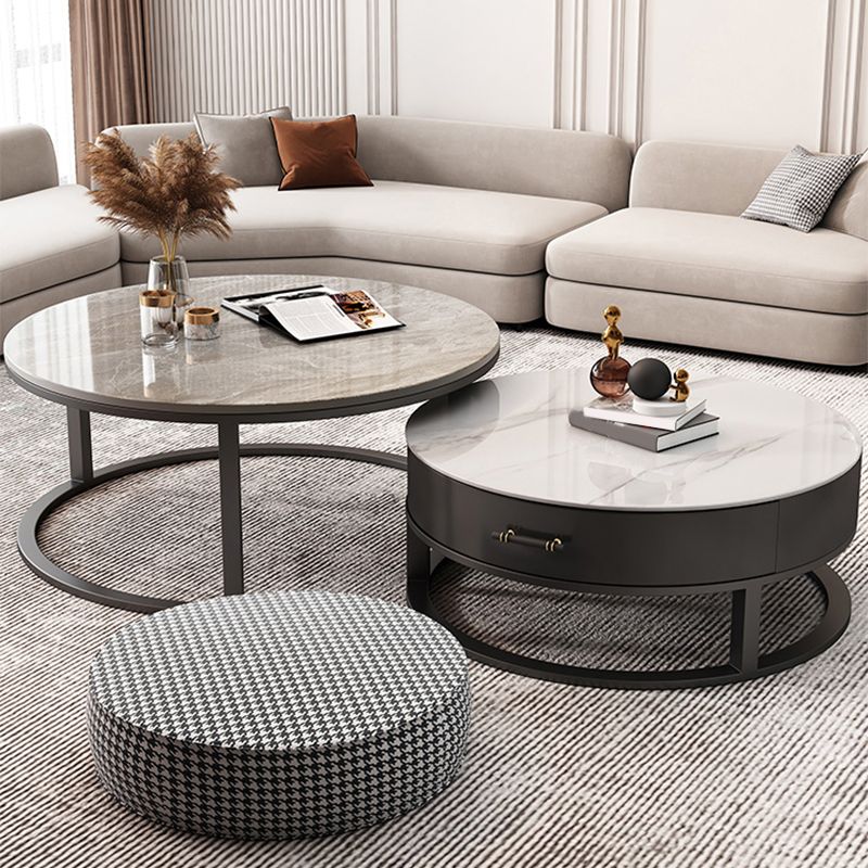 Slate Coffee Cocktail Table Frame Coffee or End Table with Storage Drawers