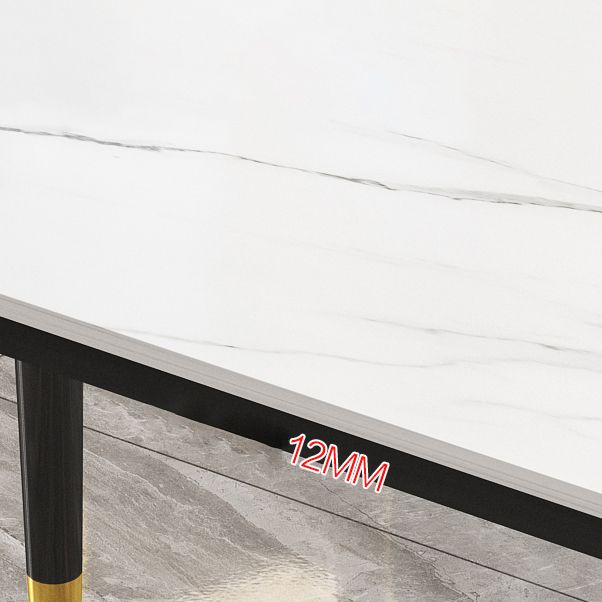 Mesa de piedra sinterizada de cocina industrial Mesa de comedor rectangular estándar con 4 patas Base