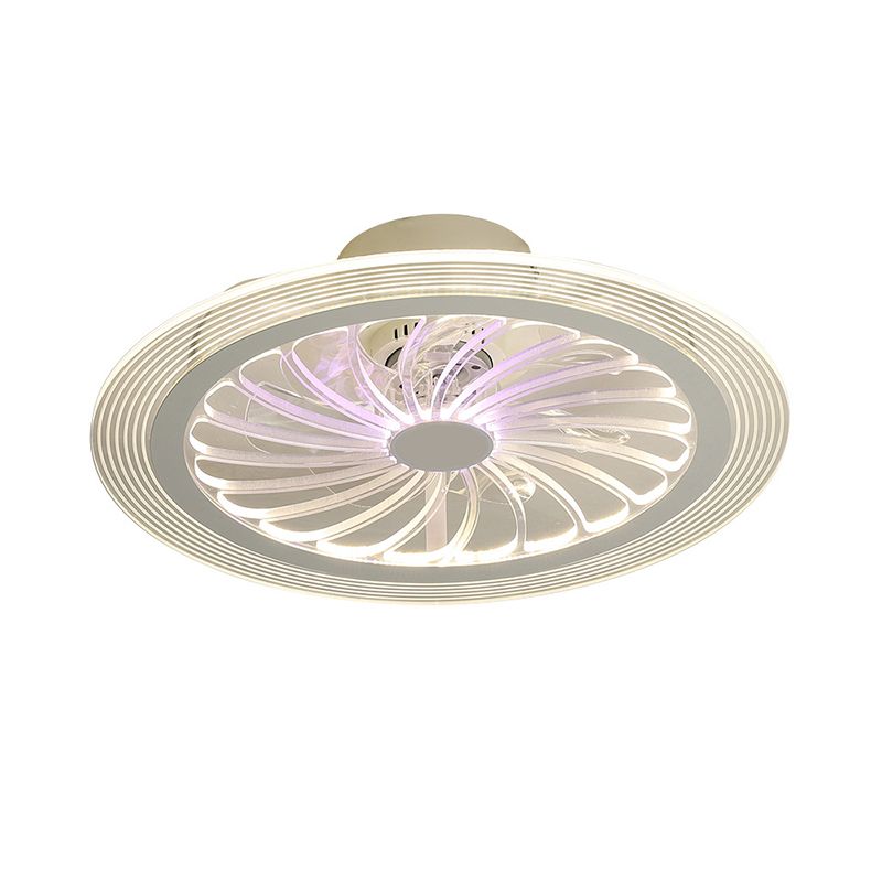 Éclairage de ventilateur de plafond LED moderne avec une nuance en acrylique claire