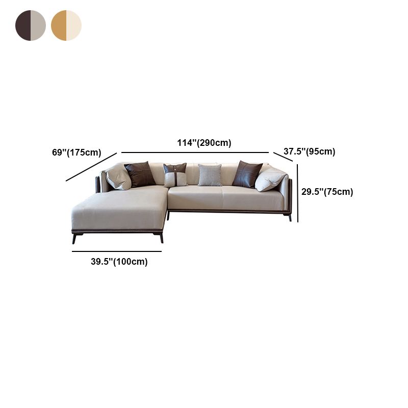 Modern Stain-Resistant Faux Leather Pillow Top Arm Sofa/Sectional for Living Room