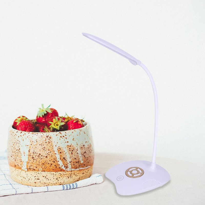 Silicone manguera ajustable escritorio de pie lámpara de mesa sensible al tacto LED moderno para estudio, rosa/dorado