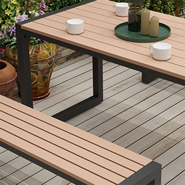 Modern Style 1/3/5/7 Pieces Metal Dining Set Reclaimed Wood Table Set for Outdoor