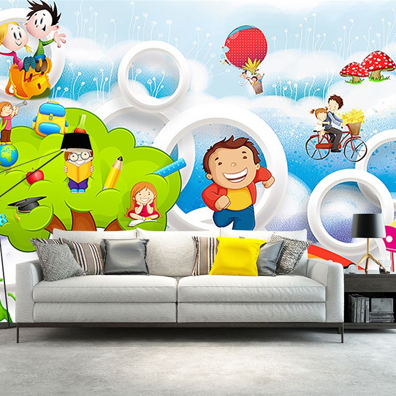 Illustration Adventure Murals Wallpaper for Kids Bedroom, Multi-Colored, Full Size