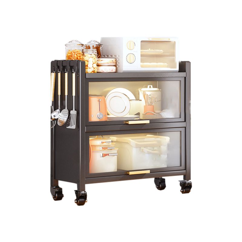 Standard Metal Bookshelf Glam Closed Back Bookcase with Cabinets