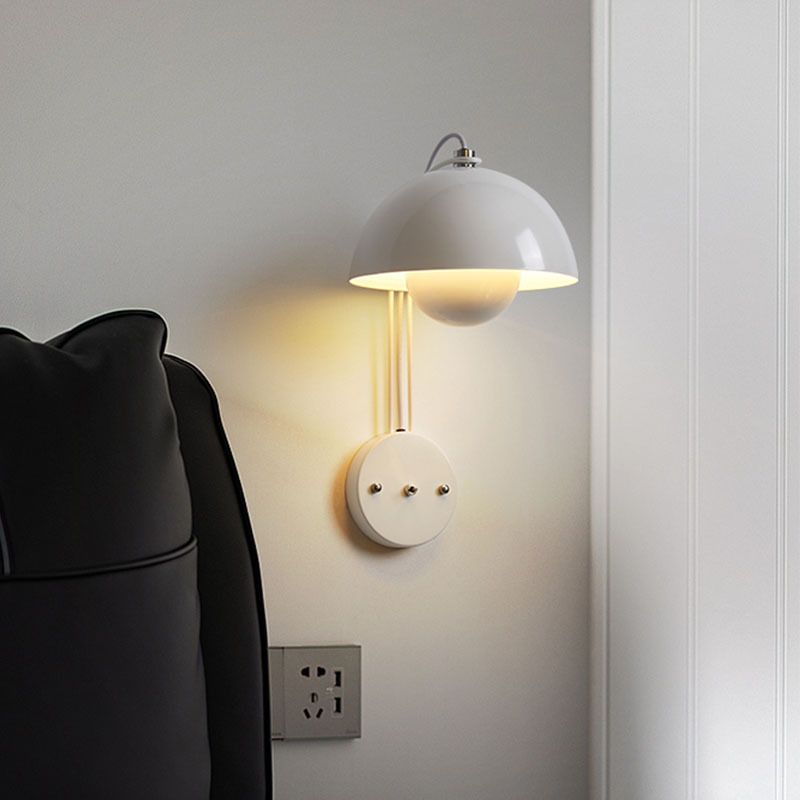 Metal Dome Shape Wall Light Modern Style 1 Light Wall Light Sconces
