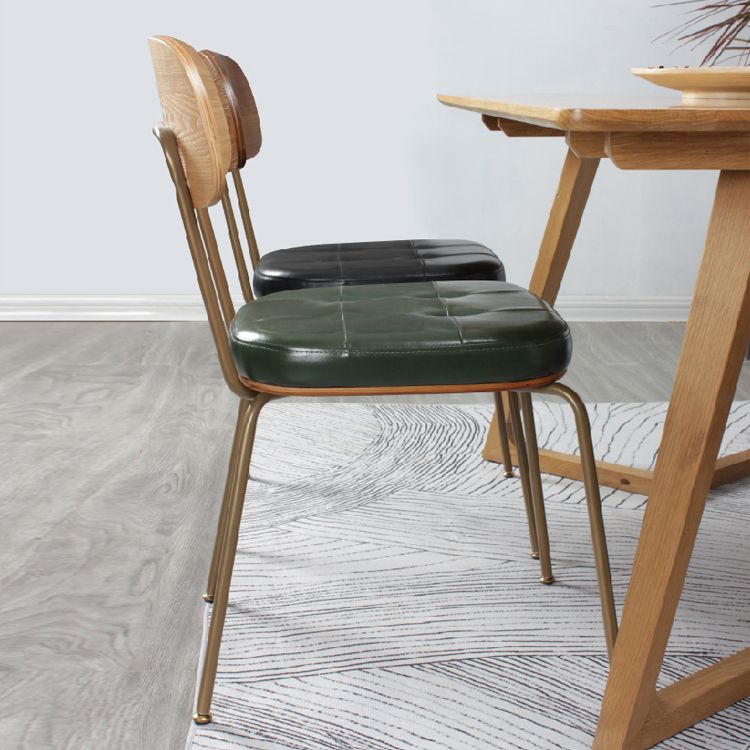 Industrial Style Upholstered Armless Dining Chairs Open Back Dining Side Chairs for Kitchen