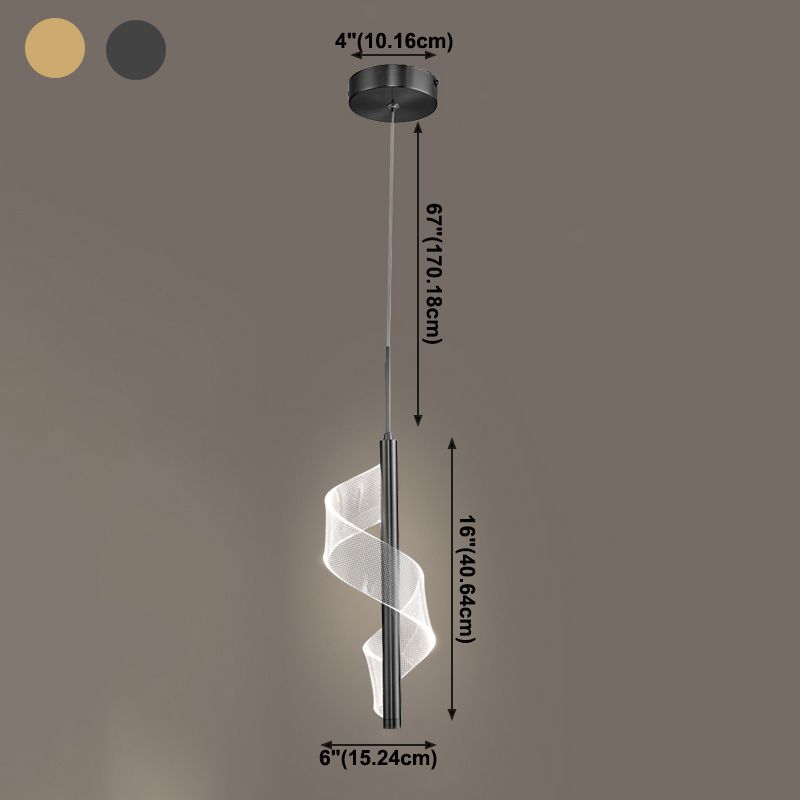 Modern Artistic LED Pendant Light Aluminium Linear Hanging Lamp with Acrylic Shade