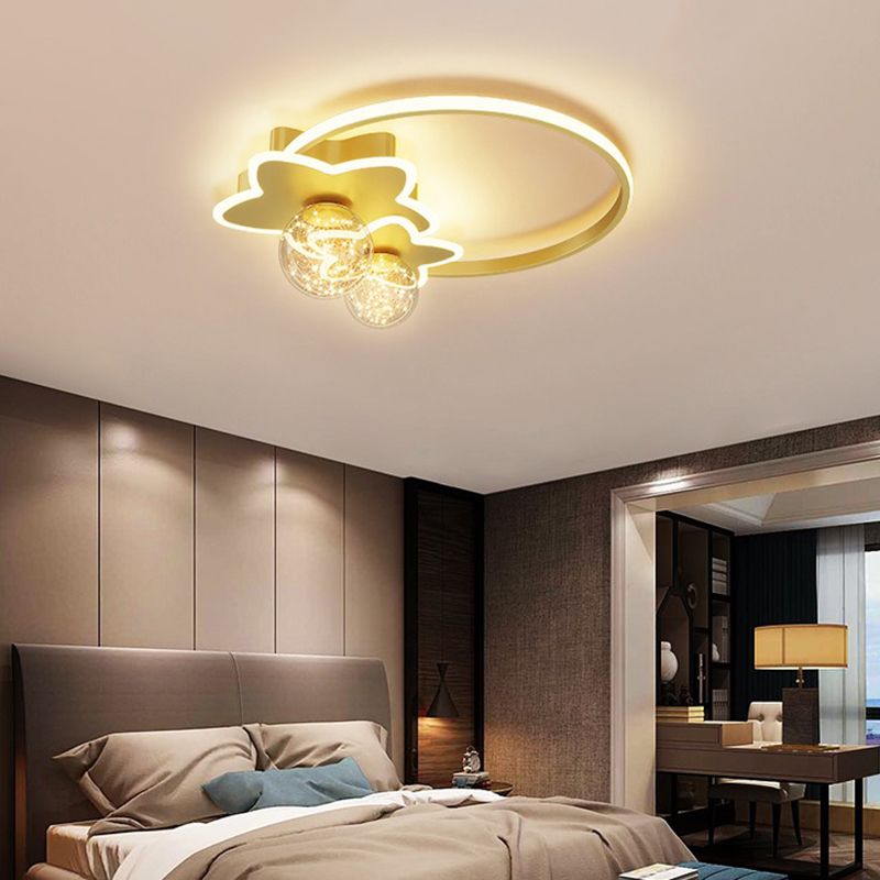 Style contemporain DEL Metal LED Flush Light Fixture Star Ceiling Flush Mount for Bedroom