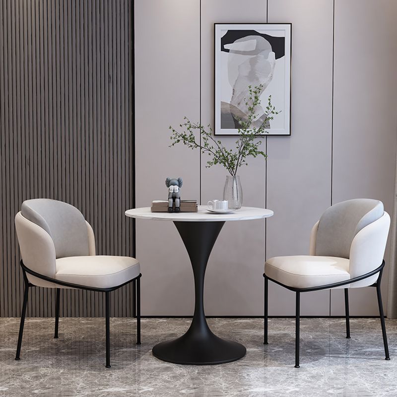 Modern 1/2/3/4/5 Pieces Dining Set Round Stone Dining Table for Dining Room