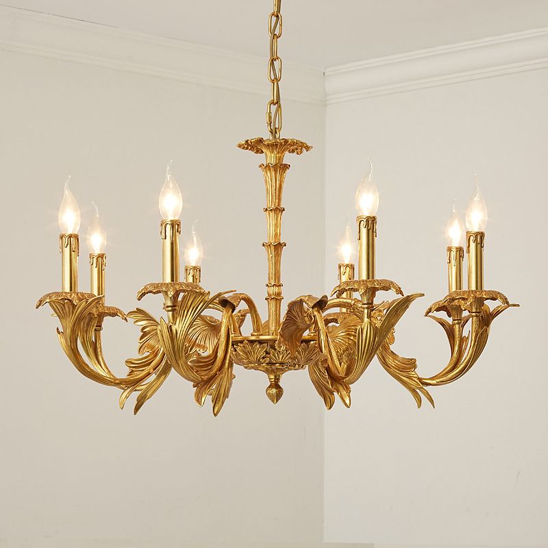 Swooping Arm Metal Chandelier Light Fixtures Antique Living Room Suspended Lighting Fixture