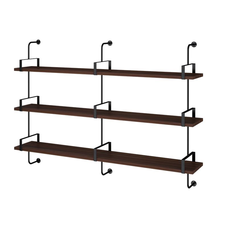 Wooden Wall Mounted Bookshelf Industrial Floating Storage Bookcase