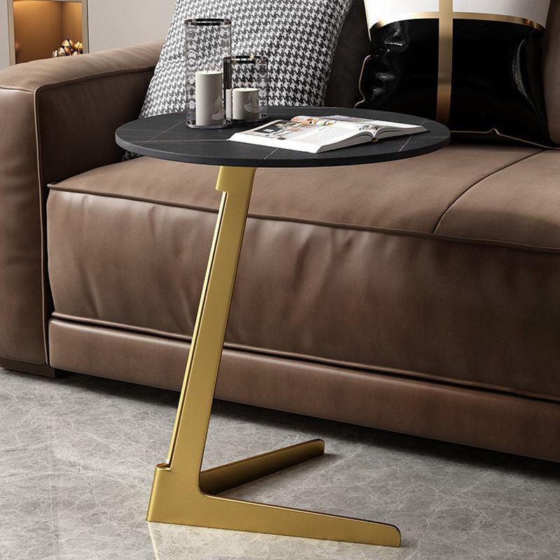 18-inch Pedestal End Table Modern Marble Top Side Table for Living Room