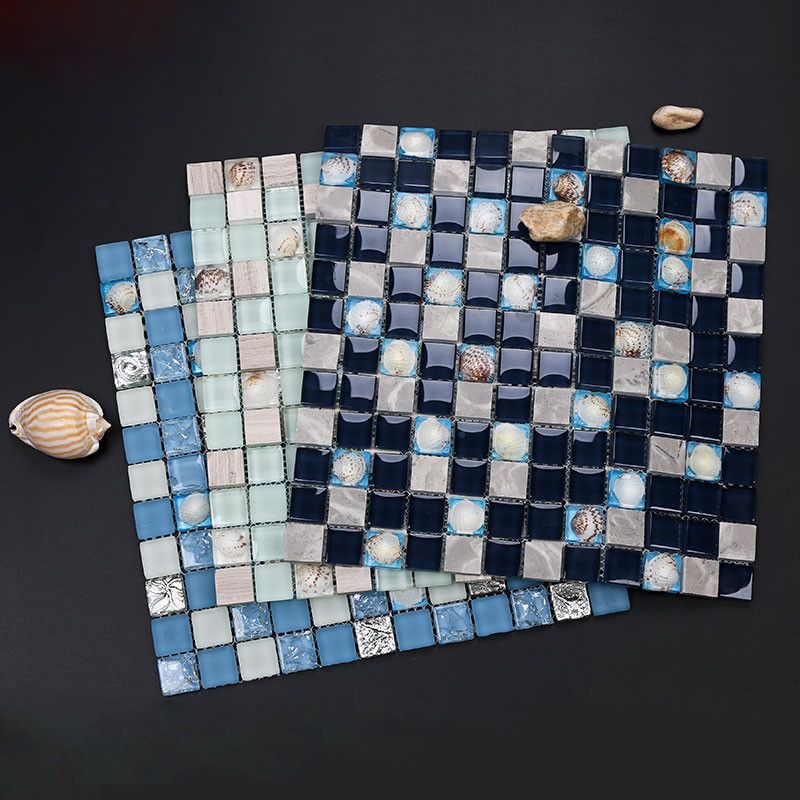 Grid Floor and Wall Tile Contemporary Glass Floor and Wall Tile