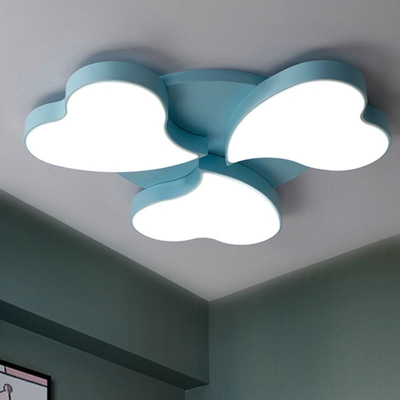 Plafonnier en forme de cœur en acrylique, plafonnier LED Art déco en blanc pour chambre à coucher