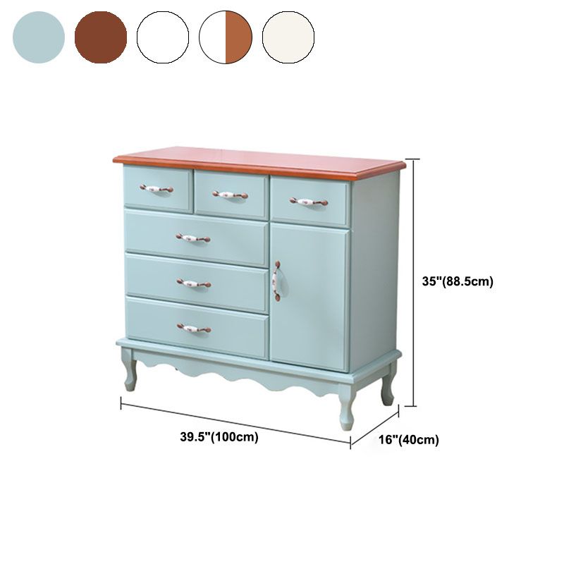 15.6-inch Width Coastal Dresser Solid Wood Storage Chest with 3/6 Drawers