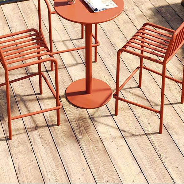 Modern Outdoor Bar Height Set 1/2/3/4 Pcs Metal Matte Finish Bar Set
