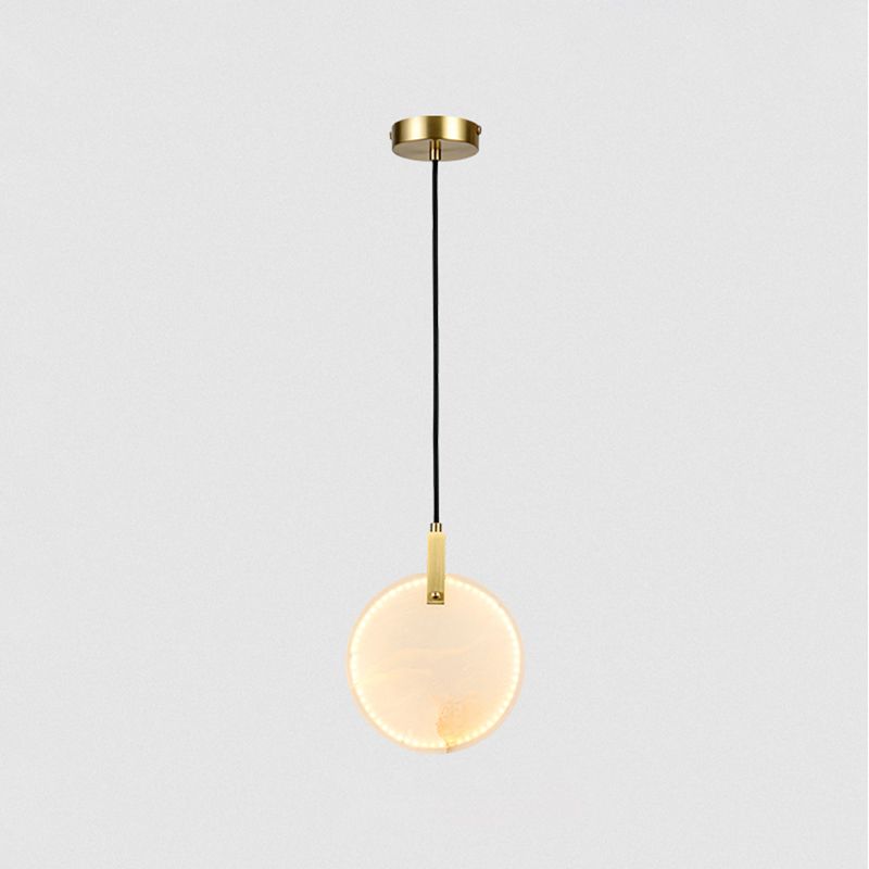 Marble Circular Shrow Lights Style moderne 1 Light Hanging Mount Fixture