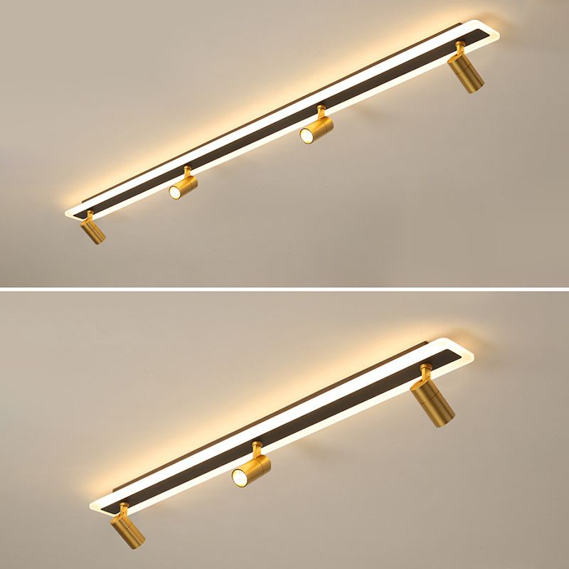 Montaggio a filo a LED ACRILICO rettangolare nella moderna semplicità in metallo semifulò la luce del soffitto per soggiorno