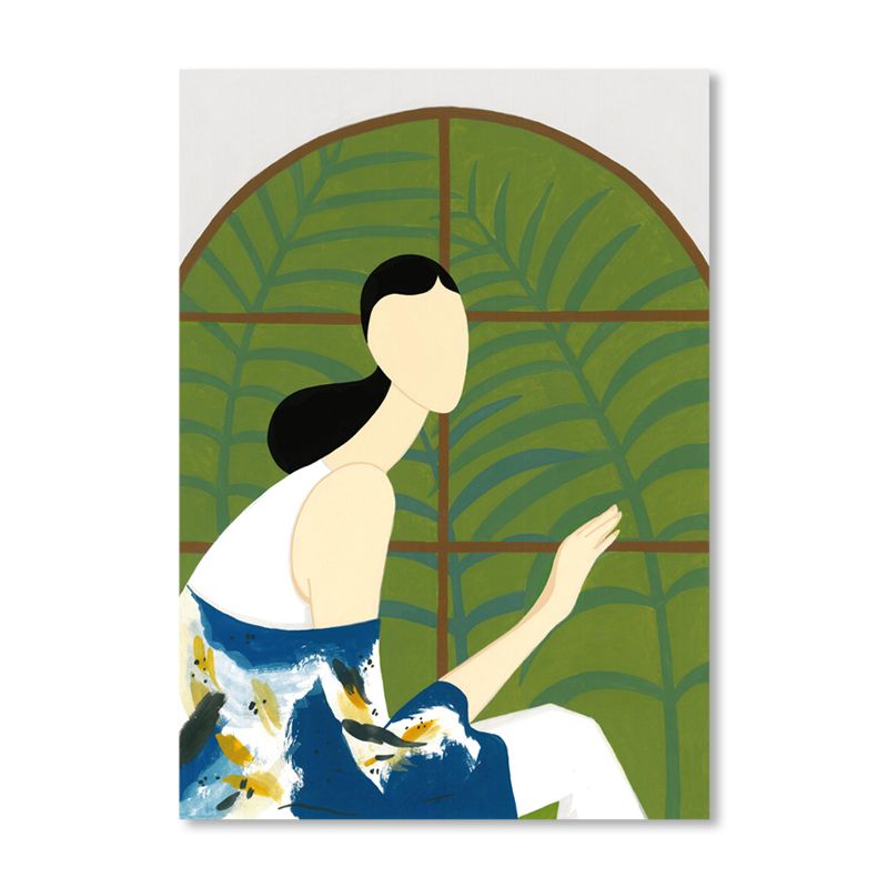 Toile murale à motif de fille pour intérieur de maison, couleur douce, plusieurs tailles disponibles